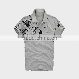 2015 Men's Polo Shirt With All Over Print thumbnail-1