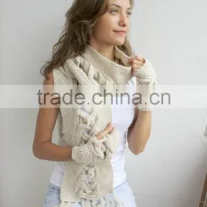 Beige Wool Scarf Special Design thumbnail-1