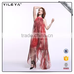 Customizable Lady Halter Dress,dress Long Red thumbnail-1