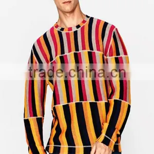 2017 Novel Bright Stripe New Pullover Mens Latest Sweater Design With High Quality thumbnail-3