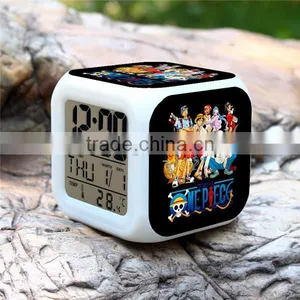(High Quality)One Piece Colorful Clock Luffy LED Desk Clock,Alarm Digital Clock,DIY Clock thumbnail-1