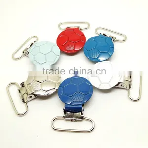 1" Pacifier Suspender Clips Custom Soccer Ball Suspender Clip Mixed Colors thumbnail-1