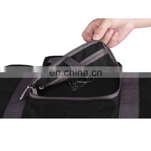 Black Printed Lightweight Water Resistant Travel Folding Gym Bag thumbnail-4
