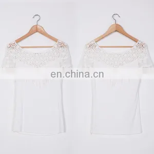 2016 Ladies New Design Fashion Top Jointed Lace Top thumbnail-6