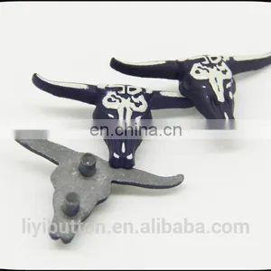 Decoration Painted Color Metal Garment Label, Nice Quality With OX-head Logo Zinc Alloy Garment Label thumbnail-3