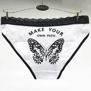 Yun Meng Ni Sexy Underwear Soft Lace Waist Belt Girls Briefs Back Butterfly Print Cotton Panties thumbnail-5