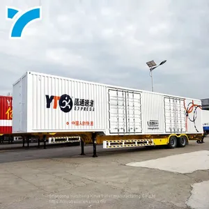Low Price High Quality Rear Leaf Spring Box Transport Semi Trailer Enclosed Cargo Trailer thumbnail-1