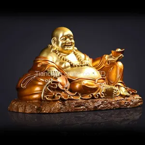 The Bronze Sitting Laughing Buddha Statue is Depicted as Fat and Smiling thumbnail-2