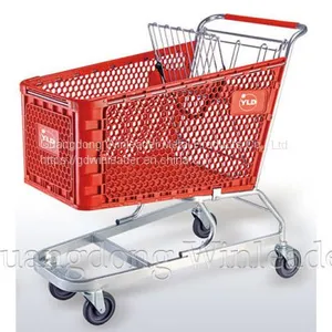 YLD-PT180-1FB Plastic Shopping Cart，Shopping Cart，Shopping Trolley Manufacturer thumbnail-2