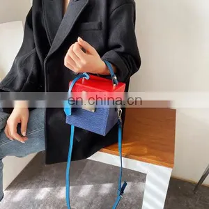 Autumn and Winter Small Bag 2020 New Korean Fashion Small Square Bag Wild Hit Color Lock Box Type Single Shoulder Handbag thumbnail-2