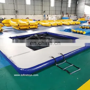 5x5 Meter Inflatable Floating Ocean Sea Swimming Pool / Protective Anti Jellyfish Pool With Netting Enclosure For Yacht thumbnail-3