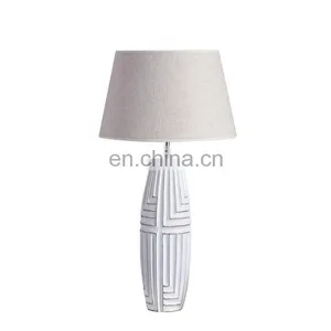 Popular Relief Design Custom Logo Hotel White Vintage Modern Nightstand Lamps for Home Decor thumbnail-4