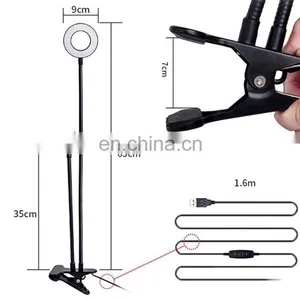 Hot Selling Selfie LED Ring Light With Rotatable Cell Phone Holder Stand Sturdy Clip Light Fill Light For Live Stream Makeup thumbnail-6
