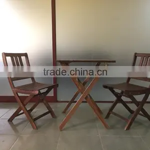 Beautiful Wooden Bistrol Set - Acacia Folding Chair and Table for Balcony - Made in Vietnam Products thumbnail-2