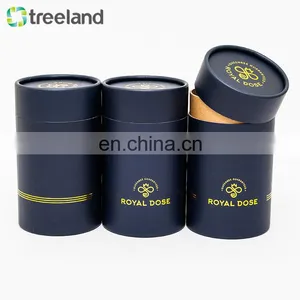 Customized Honey Jars Kraft Paper Tube Cardboard Tube Cylinder Boxes With Hot Foil Stamping thumbnail-3