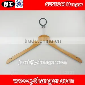YY0528 Bulk Cheap Flat Wooden Hanger Hotel Closet Hanger thumbnail-6