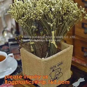 Lightweight Collapsible Jute Fabric Storage Bin Basket,Jute Multifunctional Moisture-proof Debris Storage Basket Desktop thumbnail-5