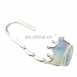 Crown Shape Portable Metal Foldable Bag Purse Hook Handbag Hanger Holder Shell Bag Folding Table Hook thumbnail-2