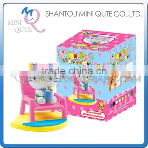 Mini Qute Bonnie Kawaii Girls Sitting Hello Kitty DIY Cartoon Model Building Block Plasticine Clay Educational Toy NO.BN9996-2 thumbnail-1