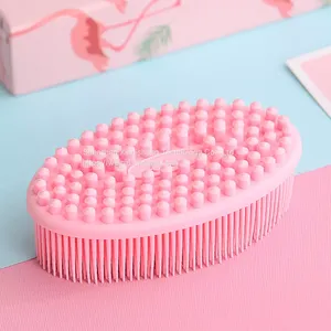 Factory Vegan The Shop Hair Strawberry Silicone Soft Skin Brushing Sisal Dry Wholesale Body Massage Brush thumbnail-3