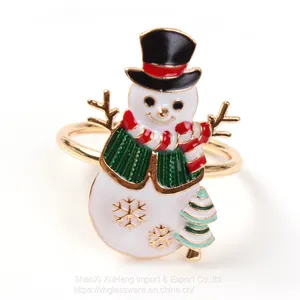 Delicate Letter Merry Christmas Table Decors for Holiday Wedding Banquet Birthday Diamonds Napkin Ring thumbnail-5