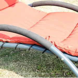 Modern Style Outdoor Metal Hanging Canopy Bed Swing Chair High Quality Sun Lounger Garden Hotels Home Living Bedroom Courtyard Use thumbnail-2