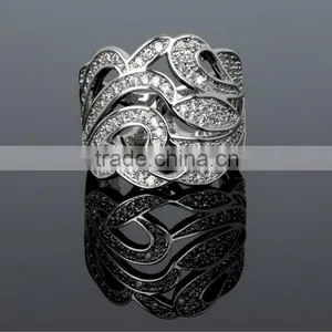Latest Design Party Dress Cubic Zirconia Chunky Big Size Women Gold Wedding Ring thumbnail-6