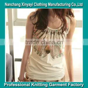 Ladies Sleeveless Custom Cotton Singlet With High Quality Made in China Clothing Manufacturer Wholesale thumbnail-1