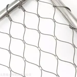 304 316 Flexible Ferrule Buckle Stainless Steel Wire Rope Mesh Construction Protective Net Site Wire Mesh thumbnail-2