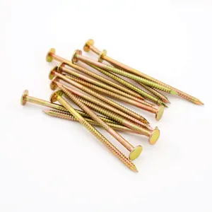 1inch to 3inch Yellow Zinc Coated Threaded Nails for Construction thumbnail-3