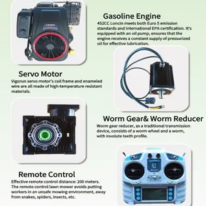 Gasoline Engine Electric Battery Cutting Width 800mm Remotely Controlled Weed Cutter thumbnail-4