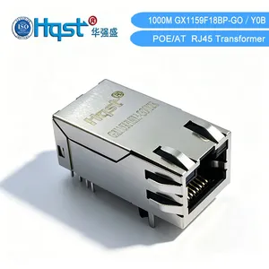Industrial 1000M POE+ RJ45 Connector GX1159F18BP-GO/Y0B 2250V Isolation Gold Plated Ethernet Socket Transformer thumbnail-2