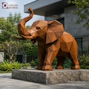 Realistic Elephant Statue for Zoo and Museum Decoration thumbnail-1