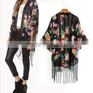 Instyles Summer Ladies Vintage Boho Floral Tassels Maxi Kimono Coat Cardigan Blouse SV004979 Boutique Clothing Clothing thumbnail-1
