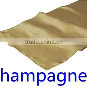 Hot Selling Ployester Satin Table Runner for Wedding Decoration, Champagne Color thumbnail-1