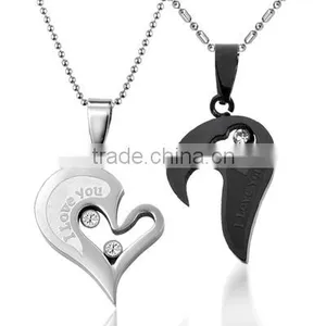 Fashion Jewelry 2016 316l Stainless Steel Jewelry Heart Pendant Necklace Necklaces For Couple Quality Choice Most Popular thumbnail-3