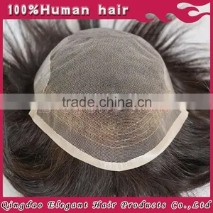100% Virgin Remy Hair Toupee Swiss Lace Human Hair Mens Toupees thumbnail-1