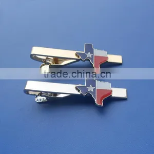 Metal Silver Texas Map Enamel Design Mens Fashion Necktie Clip Tie Pin thumbnail-1