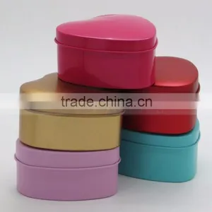 0.23mm Thick Tin Plate Cheap Price Multi Color Candy Heart Shape Gift Tin Case thumbnail-5