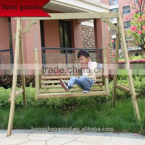 Outdoor Wooden Garden Swing Sing or Double Seat thumbnail-1