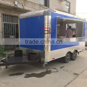 New 3.5M Stainless Steel Concession Stand Trailer Mobile Kitchen Shipped By Mobile Food Trucks Configuration of Mechanical Brake thumbnail-1