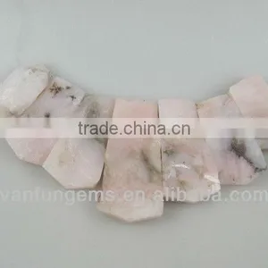 A Grade Pink Opal Rectangle Freeform Besds for Necklace thumbnail-1