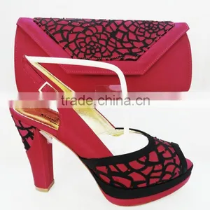 Italian Shoes and Bag Set African Women High Heels Sandals Shoe Matching Clutch Bag thumbnail-5