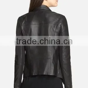 Woman Women Fashion Lenghty Leather Jacket thumbnail-2