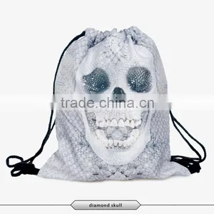 3D Printing Backpack Drawstring Bag Skull Collection Printing Backpacks Full Print With Travel Bags thumbnail-3