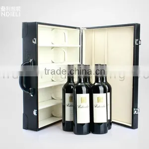 Newest Fashion Black Leather Wine Box Packaging thumbnail-1