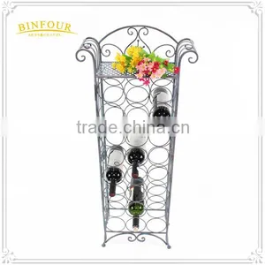 Wrought Iron Tall Metal Wine Rack Metal Wall Mounted Wine Rack thumbnail-1