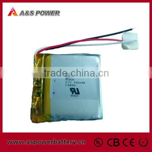 With UL Small Lipo Battery Cell 3.7V 430mAh 503030 li Polymer Battery thumbnail-1
