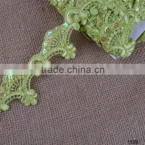 Hot-Selling High Quality Hand Beaded Velvet Lace With Sequin thumbnail-1