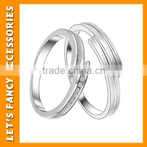 925 Sterling Silver Rings In White Zircon Lots Sterling Couple Silver Rings PGRG0102 thumbnail-5